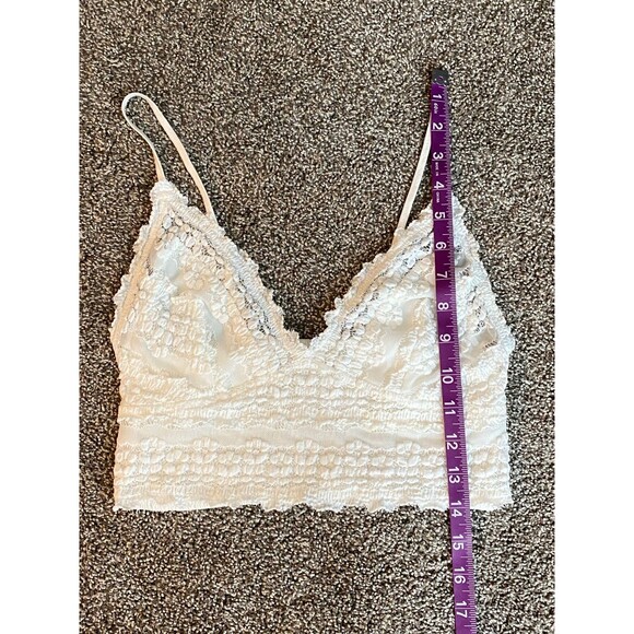 Free People FP One Blossom Pointelle Lace Crop Bralette in Ivory – Size S - Picture 8 of 9